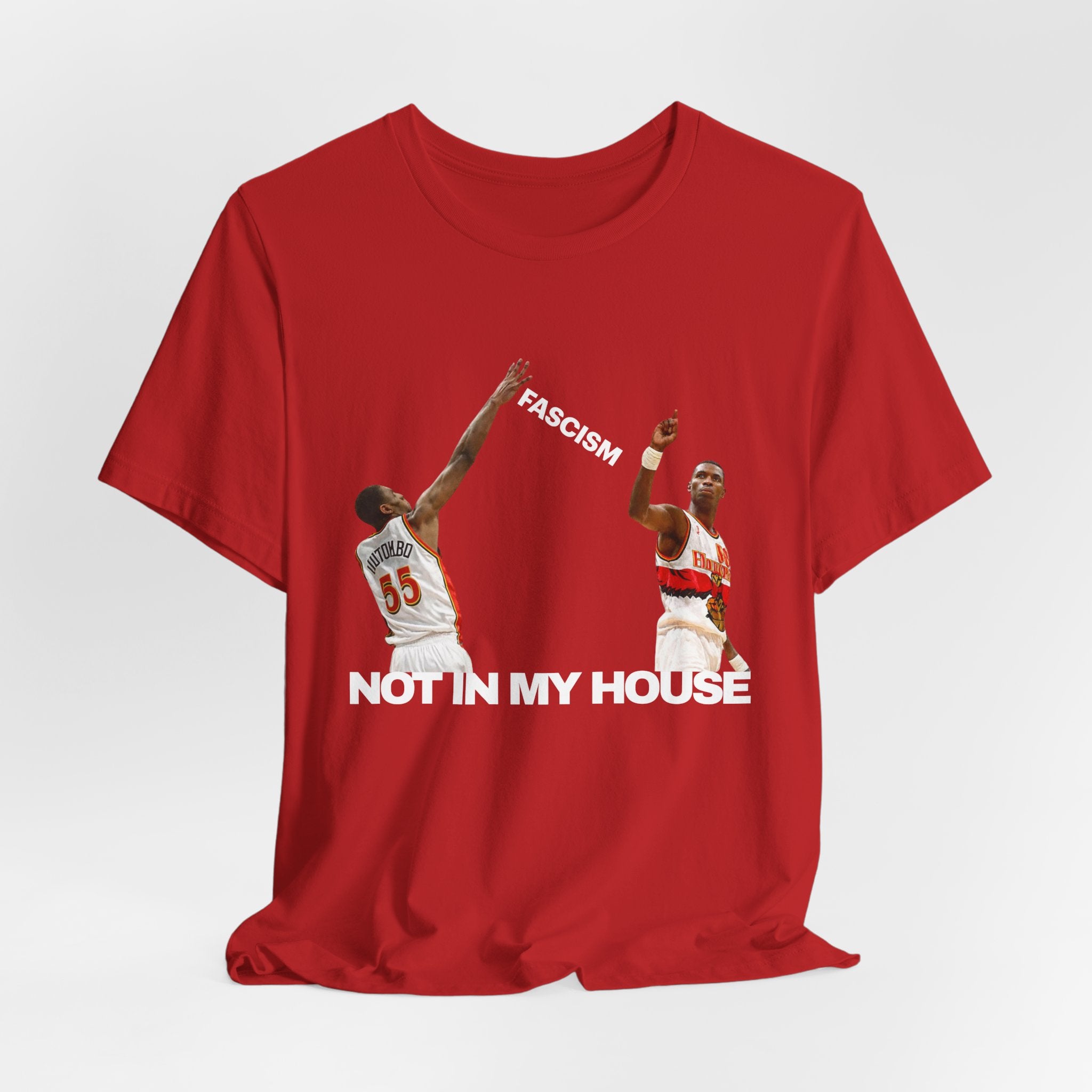 "Not In My House" Anti-Fascism Basketball  Tee