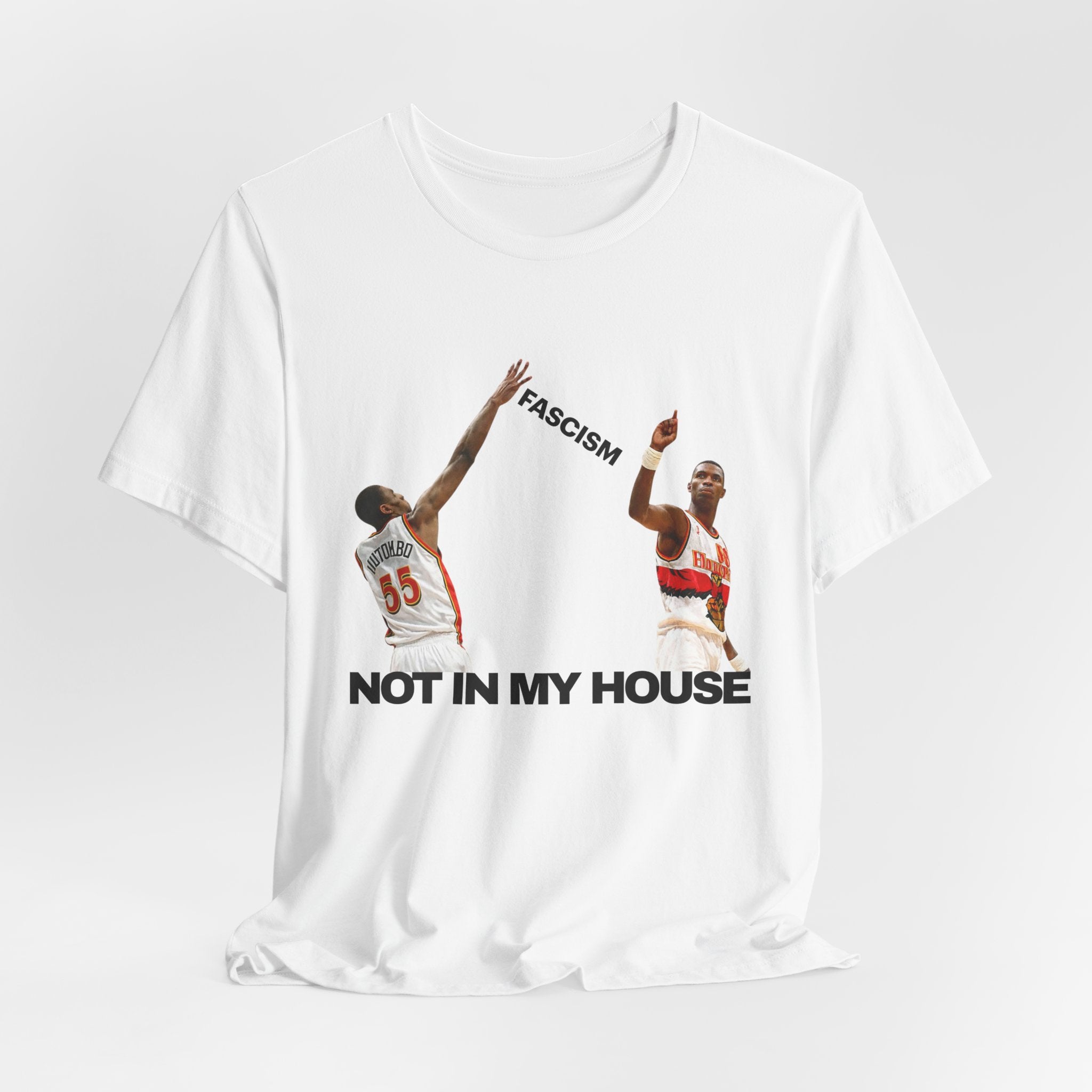 "Not In My House" Anti-Fascism Basketball  Tee